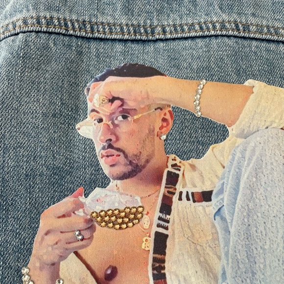 Bad Bunny Jean Jacket (Custom Made read description) - Picture 4 of 5